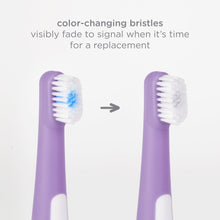 Ubbi 3 pcs Toothbrush Training Set for Babies and Toddlers, Includes Silicone Finger Brush, 360° and Soft Bristled Toothbrush, Smoothie Purple