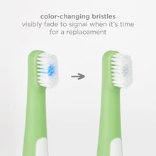 Ubbi Babies and Toddlers Training Toothbrush, Includes One 360° Food-Grade Platinum Silicone and One Soft Bristled Toothbrush,Smoothie Purple and Zest Green
