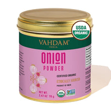 VAHDAM, Cebolla en polvo orgánica (2.47 oz) Sin gluten, Especia de origen único, Directo de la fuente 