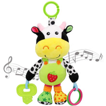 VATENIC Baby Car Seat Toys with 32 Kinds of Music and Teether, Hanging Stroller Toys, Suitable for 0-12 Months of Baby (Cows)