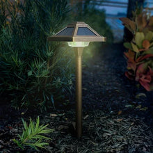 VOLT Premium Solid Brass Outdoor Solar Path Lights, 2-pack