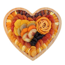 Vacaville Fruit Company, 36 oz, Dried Fruit Heart Shaped Bamboo Tray
