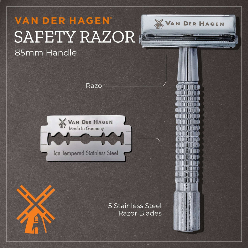 Van Der Hagen Traditional Safety 5-Blade Razor, for All Skin Types, Me ...