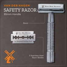 Van Der Hagen Traditional Safety 5-Blade Razor, for All Skin Types, Men, 1 Pack