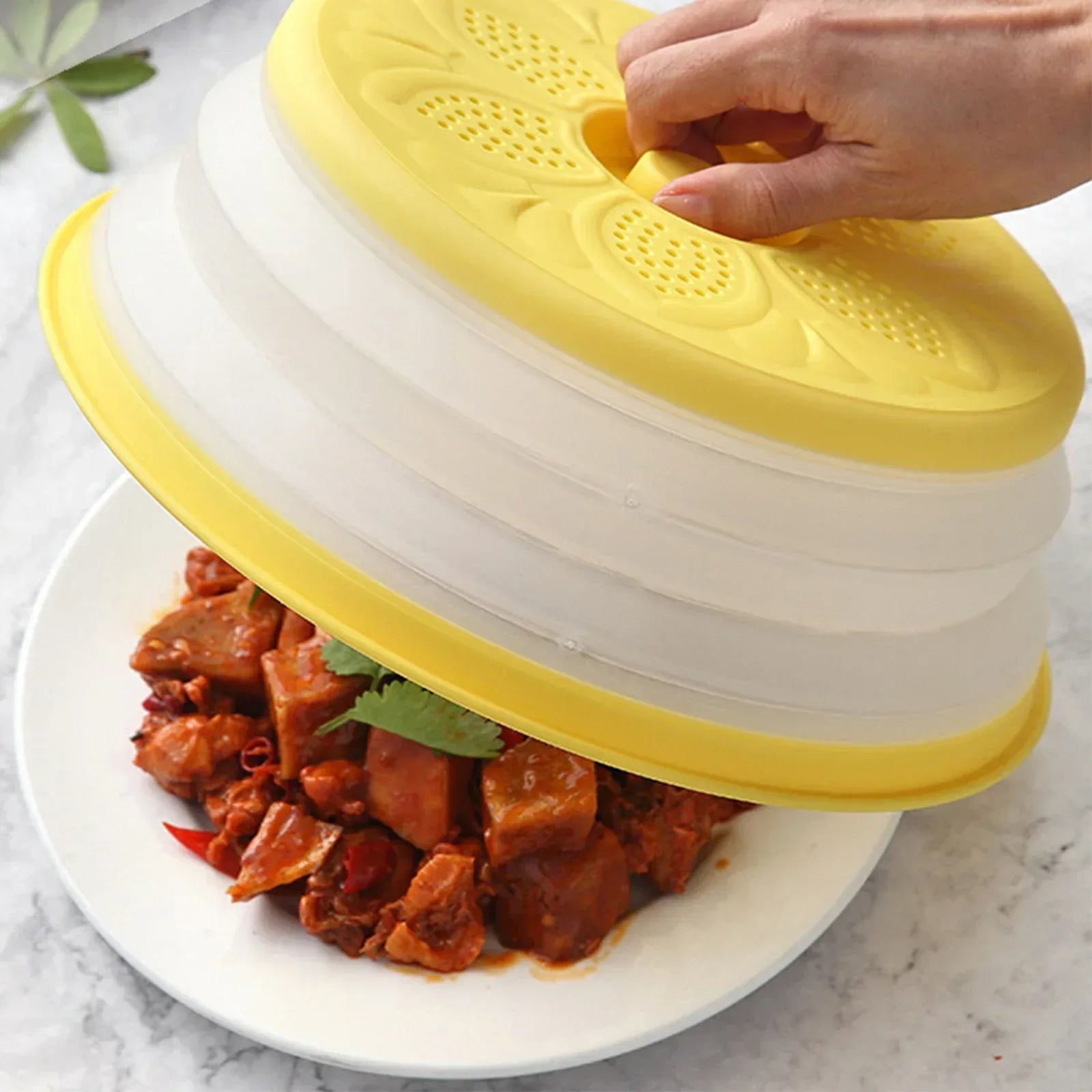 Vented Collapsible Microwave Splatter Cover for Food,Kitchen dish bowl ...