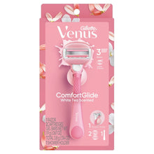 Venus ComfortGlide White Tea Manual Razor for Women, Handle, 3 Blades & 2 Refills, Pink