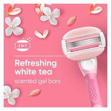 Venus ComfortGlide White Tea Manual Razor for Women, Handle, 3 Blades & 2 Refills, Pink