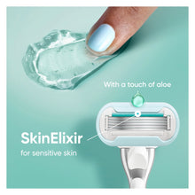 Venus Deluxe Smooth Sensitive Razor for Women, 5 blades, Manual Razor, Handle + 2 Razor Blade Refills, Silver