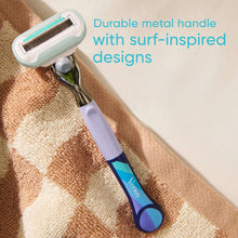 Venus Manual Razor, Summer Surf Extra Smooth Sensitive, 5 Blade Razor, Handle + 2 Refills