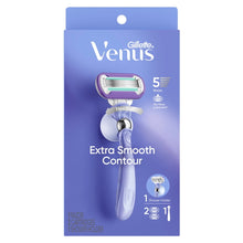 Venus Manual Razor, Deluxe Smooth Swirl for Women, 5 Blades, Handle + 2 Refills, Purple
