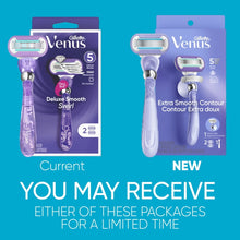 Venus Manual Razor, Deluxe Smooth Swirl for Women, 5 Blades, Handle + 2 Refills, Purple