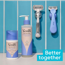 Venus Razor Kit for Pubic Hair & Skin, 1 Handle + 2 Refills + Shower Hook, Purple