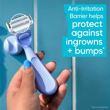 Venus Razor Kit for Pubic Hair & Skin, 1 Handle + 2 Refills + Shower Hook, Purple