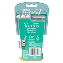 Venus Simply 3 Sensitive Women's 3 Blade Disposable Razor, 4 count, Blue