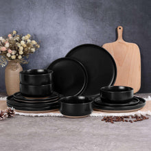 Vesteel 12-Piece Dinnerware set, Ceramic Plates and Bowls set for 4, Speckled Stoneware Dishes Set for Family, Microwave & Dishwasher Safe - Cappuccino Brown - Brands For Less USA