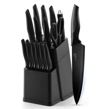 Vesteel Knife Set for Kitchen with Block, 15 Pcs High Carbon Stainless Steel Kitchen Knife Set with Self Sharpening
