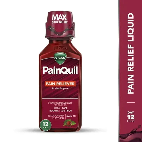 Vicks PainQuil Pain Relief Liquid with Acetaminophen for Adults, 12 fl ...