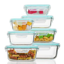 Sindcom 7 Pack Glass Food Storage Containers, Meal Prep, Airtight Bento Boxes with Leak Proof Locking Lids - Brands For Less USA