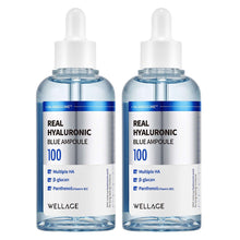 WELLAGE Real Hyaluronic Blue Ampoule, 2.53 fl oz, 2-pack