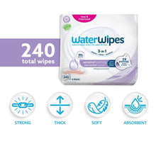 WaterWipes Sensitive Soothing, 99% Water with Botanical Extract, Unscented Baby Wipes, 240 Wipes