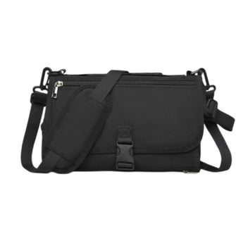 Waterproof Mummy Changing Pad, Foldable Diaper Bag, Portable Travel Changing Mat (Black)