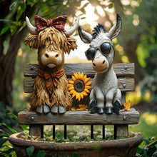 Whimsical Cow And Donkey Shaped Acrylic Flower Pots Outdoor Garden Decor Novelty Planter With Ground Stake For Yard Patio And Farmhouse Themed Decor - Brands For Less USA