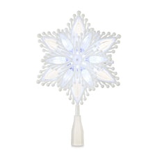 White Snowflake LED Christmas Tree Topper, 12.5", Holiday Time