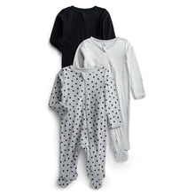 WonderNationOrganicCottonBabyUnisexZipFrontFootedSleepNPlayPajamas-3-Pack-SizesPreemie-6-9Months-_1 - Brands For Less USA