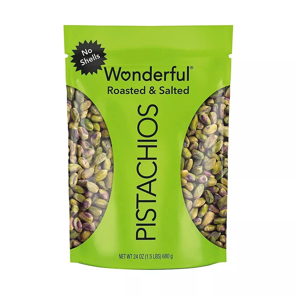 Wonderful Pistachios, No Shells Roasted & Salted Nuts, Resealable Pouc ...