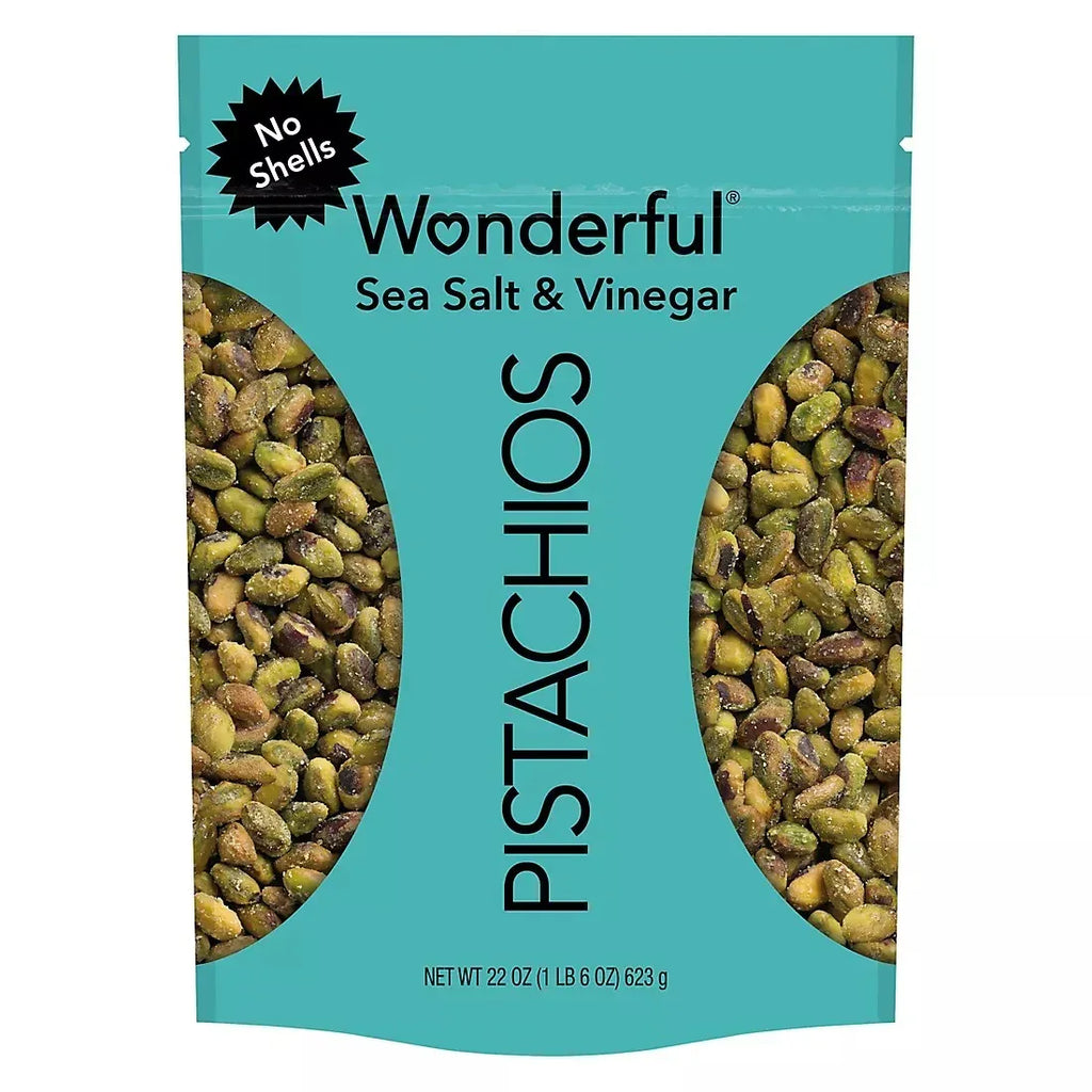 Wonderful Pistachios, No Shells Sea Salt & Vinegar Pistachios, Reseala ...