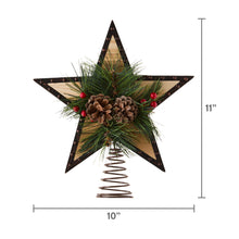 Wooden Star Christmas Tree Topper, 11", by Holiday Time