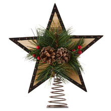 Wooden Star Christmas Tree Topper, 11", by Holiday Time