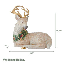 Woodland Holiday Resting Deer Figurine, 10.25IN