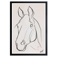 Wynwood Studio 'Stallion Sketch III' Animals Framed Wall Art Print - Black, White