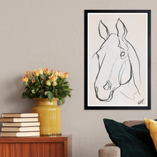 Wynwood Studio 'Stallion Sketch III' Animals Framed Wall Art Print - Black, White
