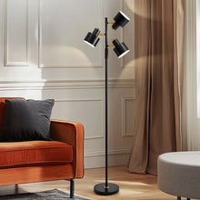 Yokila 66.25" 3 Light Modern Black Metal Floor Lamp for Living Room Bedroom Tall Standing Lamp with Rotary Switch for Home Office