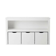 Your Zone Kids Toy Storage Cabinet with Three Rolling Bins, White Finish - Brands For Less USA