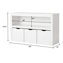 Your Zone Kids Toy Storage Cabinet with Three Rolling Bins, White Finish - Brands For Less USA