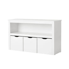 Your Zone Kids Toy Storage Cabinet with Three Rolling Bins, White Finish - Brands For Less USA