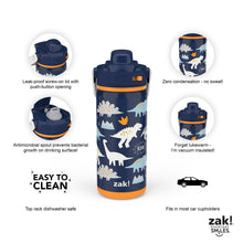 Zak Designs 14-oz. Stainless Steel Double Wall Beacon Straw Bottle for Kids, 2-Piece Set (Choose Color)