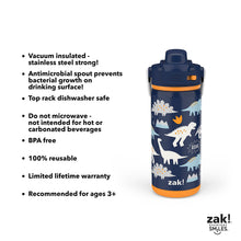 Zak Designs 14-oz. Stainless Steel Double Wall Beacon Straw Bottle for Kids, 2-Piece Set (Choose Color)