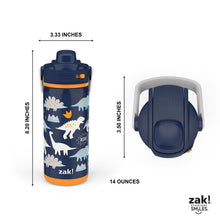 Zak Designs 14-oz. Stainless Steel Double Wall Beacon Straw Bottle for Kids, 2-Piece Set (Choose Color)