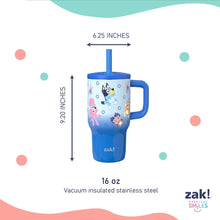 Zak Designs 16-oz Stainless Steel Double-Wall Tumbler for Kids with Straw, 2-Piece Set