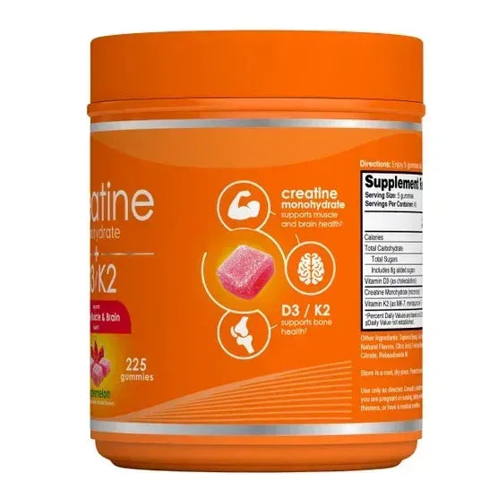 Zena Creatine Monohydrate + D3/K2 Gummies, 225-count– Brands For Less USA