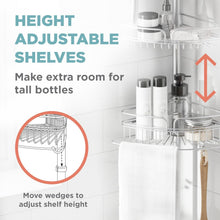 ZennaHomeTensionPoleShowerCaddyCornerOrganizer_AdjustableStandingShowerCaddywith4BasketsandBuiltinTowelBar_RustResistantBathroomTensionRodOrganizer_60to97Inch3 - Brands For Less USA