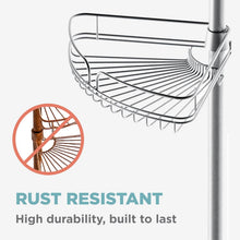 ZennaHomeTensionPoleShowerCaddyCornerOrganizer_AdjustableStandingShowerCaddywith4BasketsandBuiltinTowelBar_RustResistantBathroomTensionRodOrganizer_60to97Inch4 - Brands For Less USA