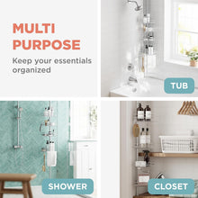 ZennaHomeTensionPoleShowerCaddyCornerOrganizer_AdjustableStandingShowerCaddywith4BasketsandBuiltinTowelBar_RustResistantBathroomTensionRodOrganizer_60to97Inch6 - Brands For Less USA