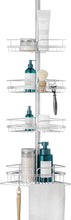 ZennaHomeTensionPoleShowerCaddyCornerOrganizer_AdjustableStandingShowerCaddywith4BasketsandBuiltinTowelBar_RustResistantBathroomTensionRodOrganizer_60to97Inch - Brands For Less USA