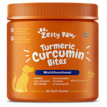 Zesty Paws Turmeric Curcumin Bites for Dogs, to Support Liver Function, Bacon, 90ct