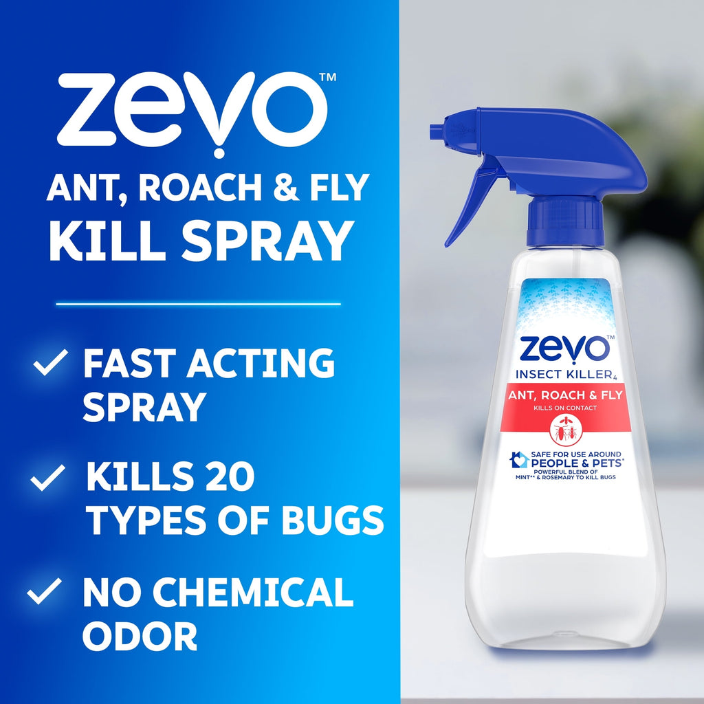 Tl Roach Rocking R Brand Zevo Roach Killer & Multi Insect Spray for Ants, Flies & More 12oz Spr ...